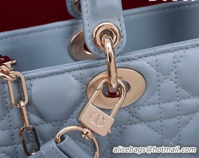 Best Price Dior Medium Lady D-Joy Bag in Cannage Lambskin 1021 Light Blue 2023