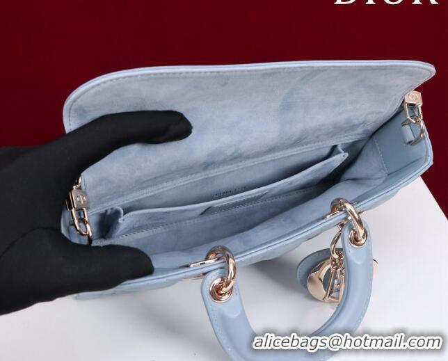 Best Price Dior Medium Lady D-Joy Bag in Cannage Lambskin 1021 Light Blue 2023