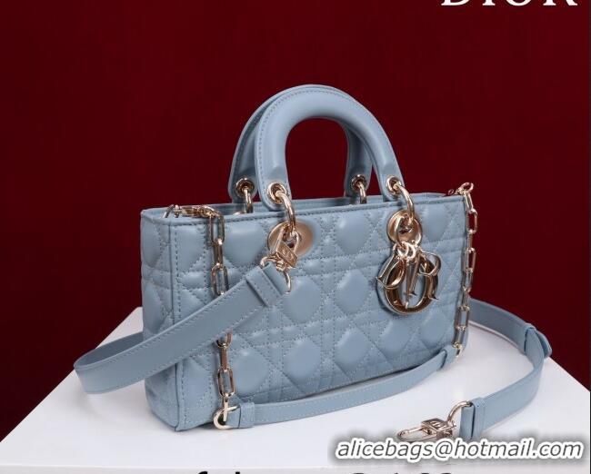 Best Price Dior Medium Lady D-Joy Bag in Cannage Lambskin 1021 Light Blue 2023