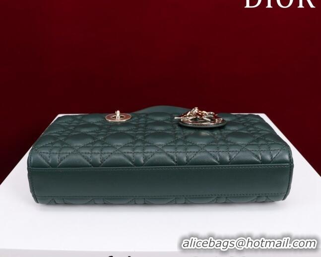 Super Quality Dior Medium Lady D-Joy Bag in Cannage Lambskin 1021 Dark Green 2023