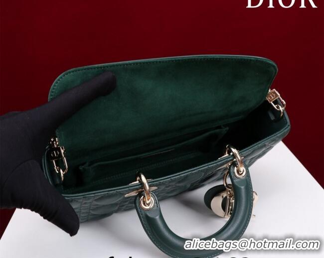 Super Quality Dior Medium Lady D-Joy Bag in Cannage Lambskin 1021 Dark Green 2023