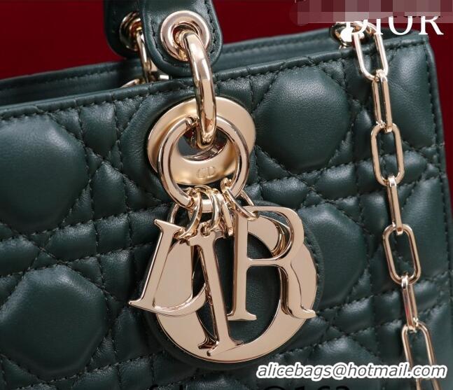 Super Quality Dior Medium Lady D-Joy Bag in Cannage Lambskin 1021 Dark Green 2023