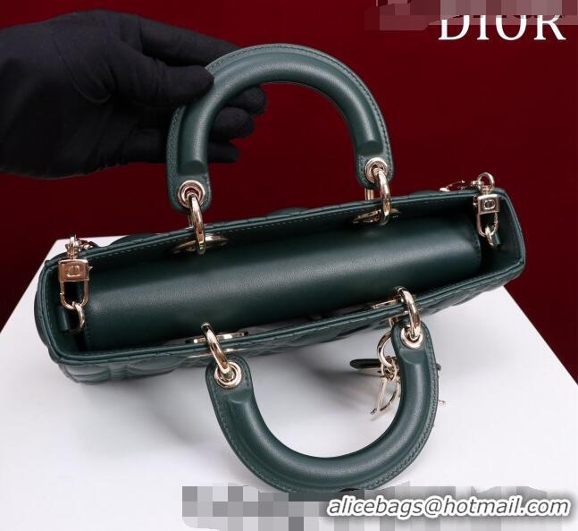 Super Quality Dior Medium Lady D-Joy Bag in Cannage Lambskin 1021 Dark Green 2023