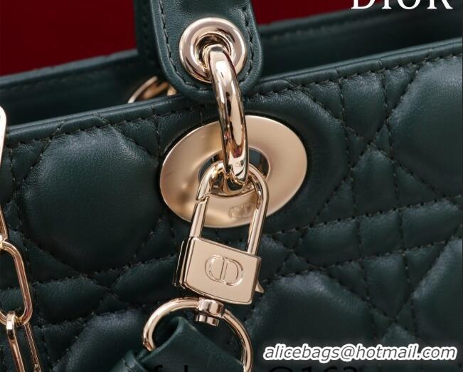 Super Quality Dior Medium Lady D-Joy Bag in Cannage Lambskin 1021 Dark Green 2023