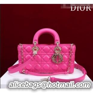 Inexpensive Dior Medium Lady D-Joy Bag in Cannage Lambskin 1021 Dark Pink 2023