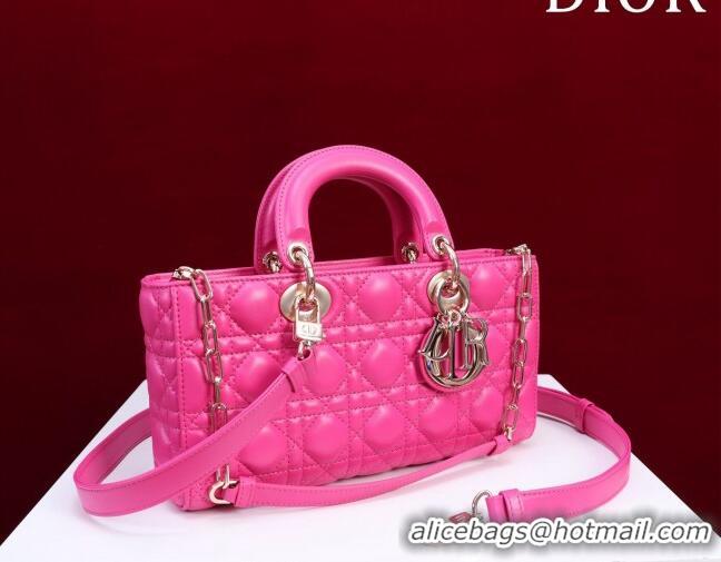 Inexpensive Dior Medium Lady D-Joy Bag in Cannage Lambskin 1021 Dark Pink 2023