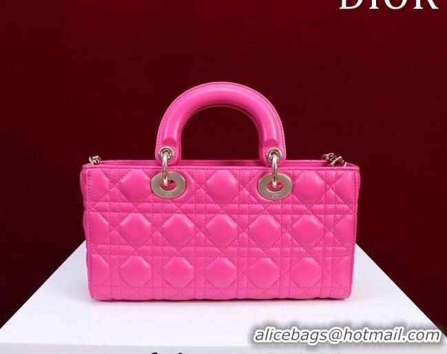 Inexpensive Dior Medium Lady D-Joy Bag in Cannage Lambskin 1021 Dark Pink 2023