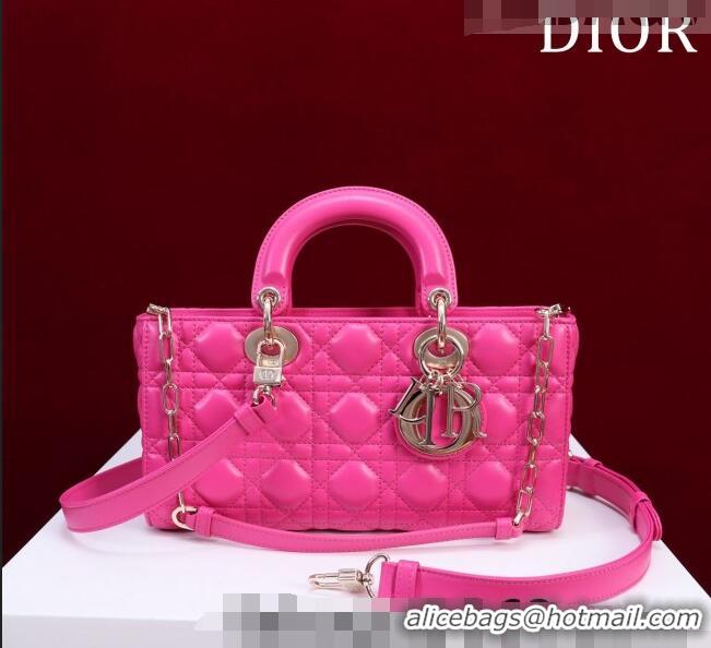 Inexpensive Dior Medium Lady D-Joy Bag in Cannage Lambskin 1021 Dark Pink 2023