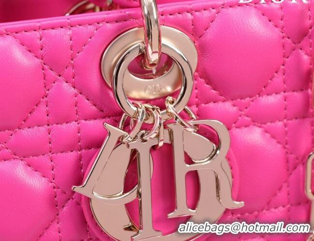 Inexpensive Dior Medium Lady D-Joy Bag in Cannage Lambskin 1021 Dark Pink 2023