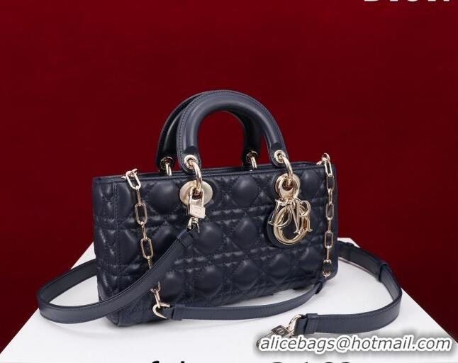 Well Crafted Dior Medium Lady D-Joy Bag in Cannage Lambskin 1021 Dark Blue 2023