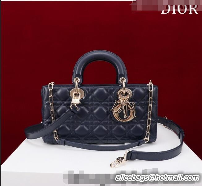 Well Crafted Dior Medium Lady D-Joy Bag in Cannage Lambskin 1021 Dark Blue 2023