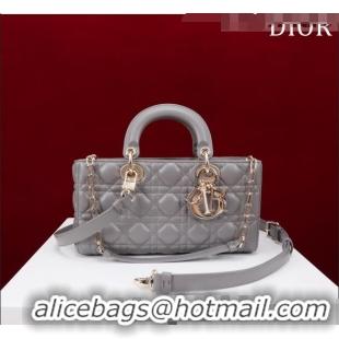 New Design Dior Medium Lady D-Joy Bag in Cannage Lambskin 1021 Grey 2023