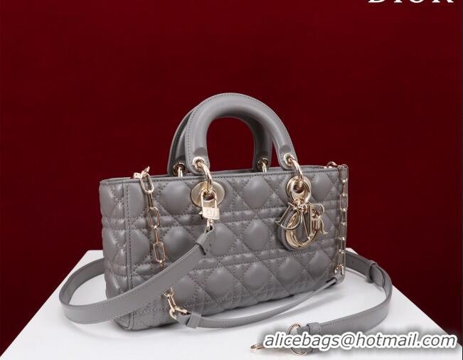 New Design Dior Medium Lady D-Joy Bag in Cannage Lambskin 1021 Grey 2023