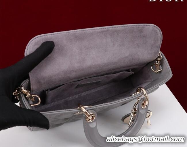 New Design Dior Medium Lady D-Joy Bag in Cannage Lambskin 1021 Grey 2023