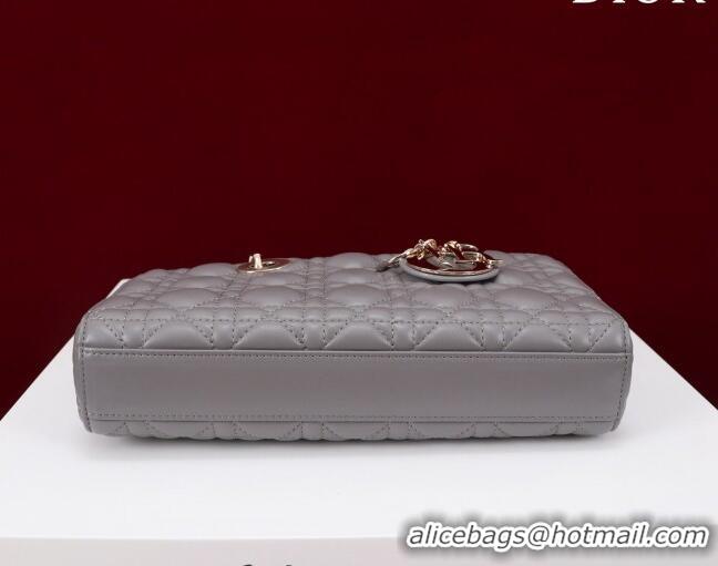 New Design Dior Medium Lady D-Joy Bag in Cannage Lambskin 1021 Grey 2023