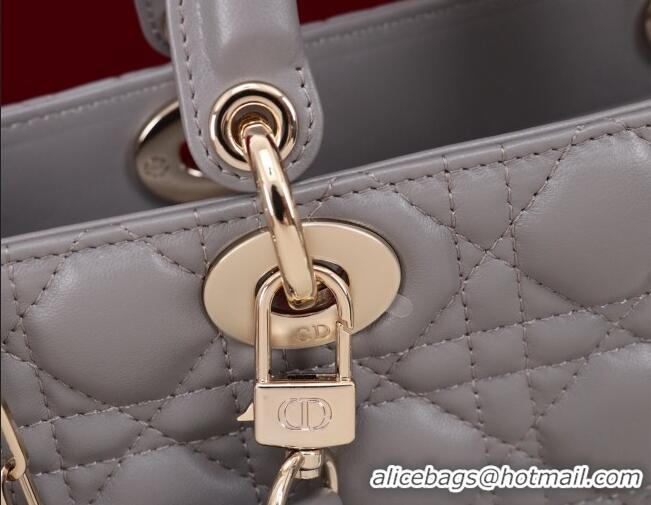 New Design Dior Medium Lady D-Joy Bag in Cannage Lambskin 1021 Grey 2023