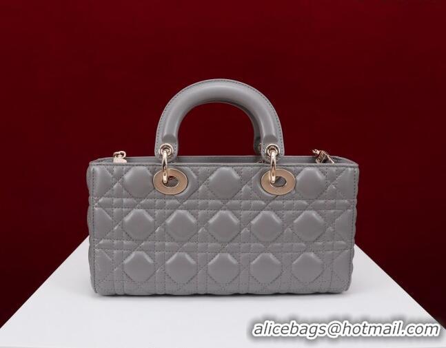 New Design Dior Medium Lady D-Joy Bag in Cannage Lambskin 1021 Grey 2023