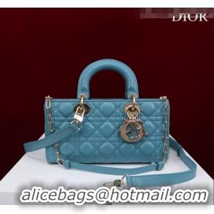 Low Price Dior Medium Lady D-Joy Bag in Cannage Lambskin 1021 Blue 2023