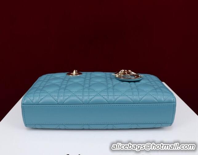 Low Price Dior Medium Lady D-Joy Bag in Cannage Lambskin 1021 Blue 2023