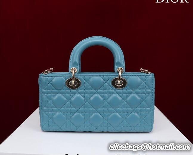 Low Price Dior Medium Lady D-Joy Bag in Cannage Lambskin 1021 Blue 2023