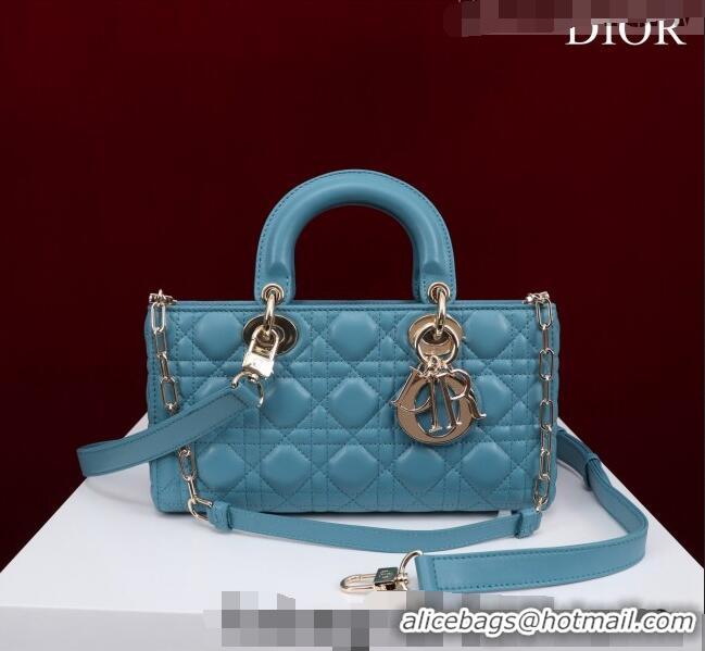 Low Price Dior Medium Lady D-Joy Bag in Cannage Lambskin 1021 Blue 2023