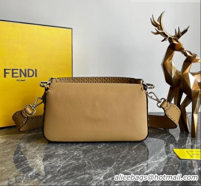 Buy Discount Fendi Baguette Medium Bag in Grained Leather with oversize topstitching F1065 Apricot 2023