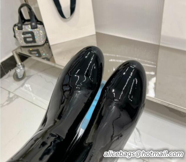 Durable Prada Patent Leather Ankle Boots 4.5cm Black 091198