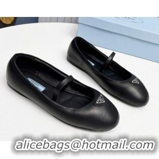 Super Quality Prada Nappa Leather ballerinas Flat Black 915069