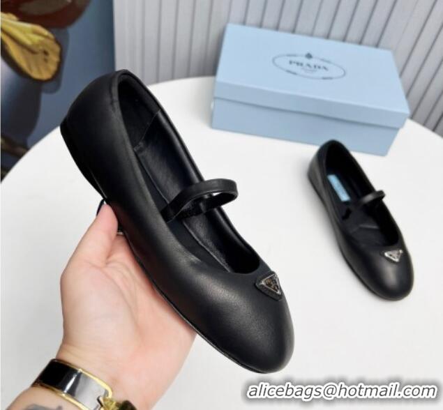 Super Quality Prada Nappa Leather ballerinas Flat Black 915069