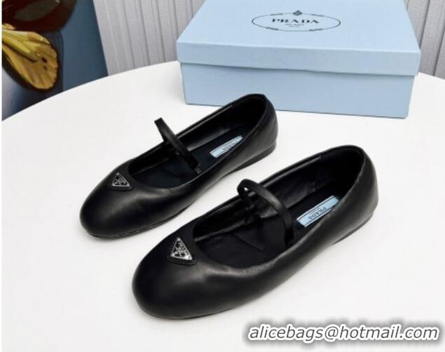 Super Quality Prada Nappa Leather ballerinas Flat Black 915069