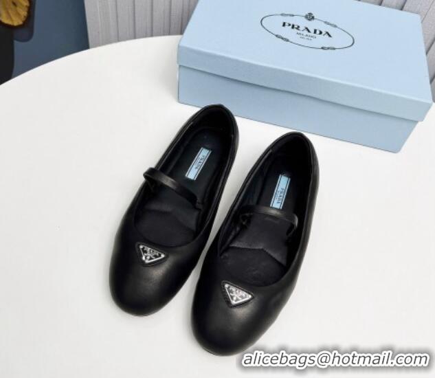 Super Quality Prada Nappa Leather ballerinas Flat Black 915069