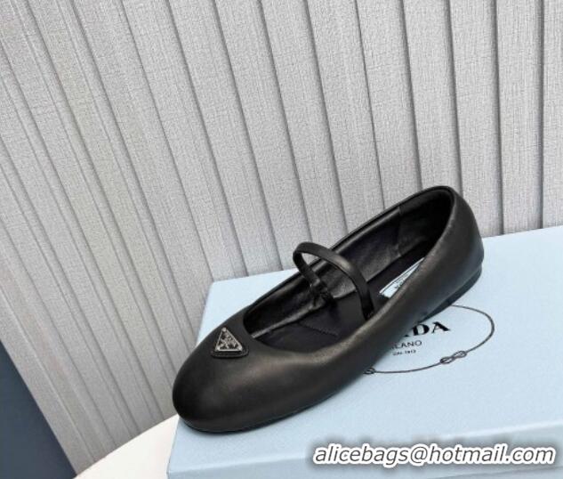 Super Quality Prada Nappa Leather ballerinas Flat Black 915069