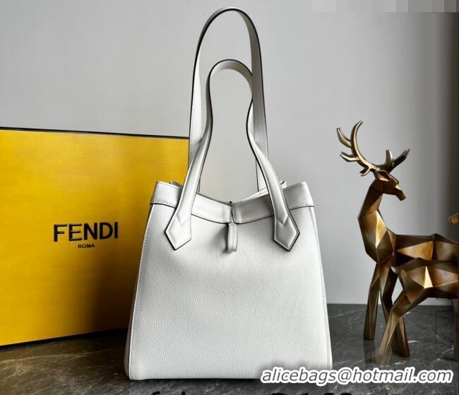 Shop Grade Fendi Origami Medium Bag in Leather that can be transformed F1075 White 2023