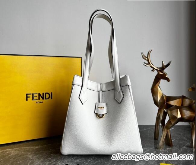 Shop Grade Fendi Origami Medium Bag in Leather that can be transformed F1075 White 2023