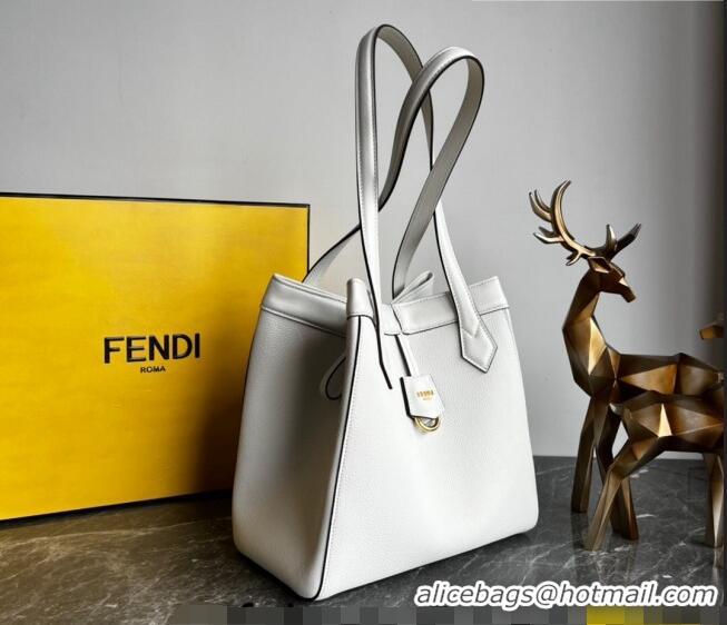 Shop Grade Fendi Origami Medium Bag in Leather that can be transformed F1075 White 2023