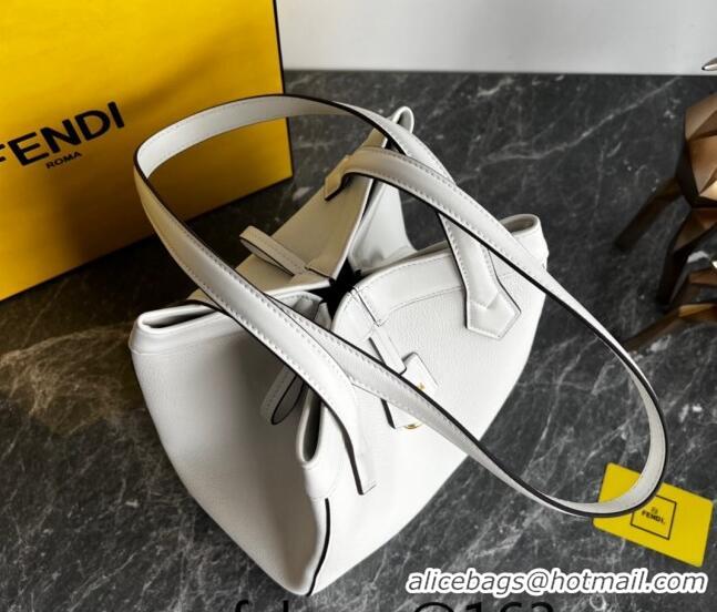 Shop Grade Fendi Origami Medium Bag in Leather that can be transformed F1075 White 2023