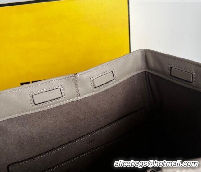 Super Quality Fendi Origami Medium Bag in Leather that can be transformed F1075 Grey 2023