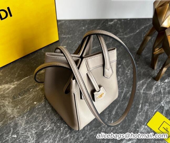 Top Quality Fendi Origami Mini Bag in Grey Leather that can be transformed F1076 Grey 2023