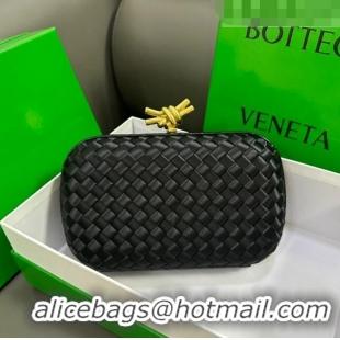 Super Quality Bottega Veneta Knot Minaudiere Clutch in Intreccio Fabric 717622 Black 2023