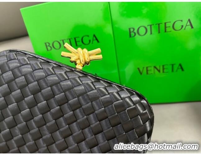 Super Quality Bottega Veneta Knot Minaudiere Clutch in Intreccio Fabric 717622 Black 2023