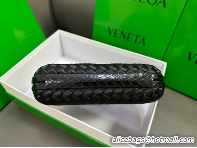 Super Quality Bottega Veneta Knot Minaudiere Clutch in Intreccio Fabric 717622 Black 2023