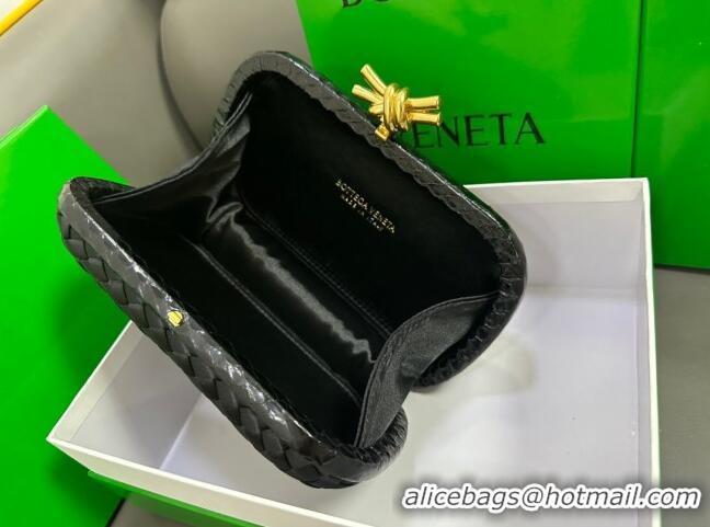 Super Quality Bottega Veneta Knot Minaudiere Clutch in Intreccio Fabric 717622 Black 2023