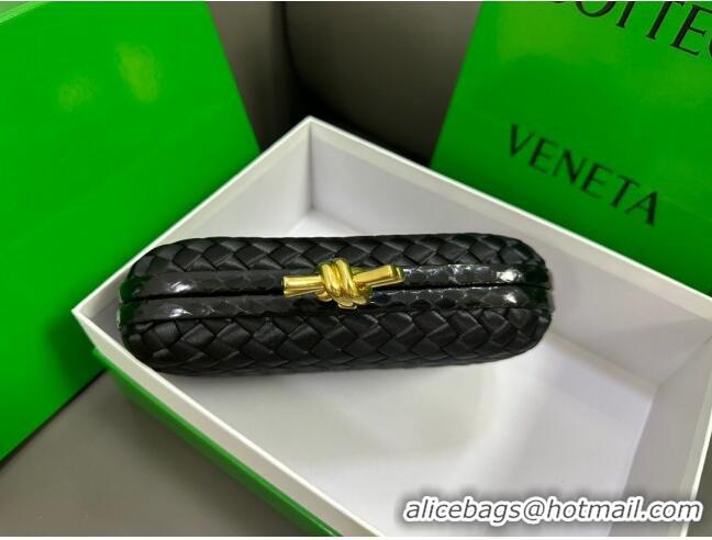 Super Quality Bottega Veneta Knot Minaudiere Clutch in Intreccio Fabric 717622 Black 2023