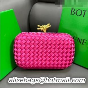 Reasonable Price Bottega Veneta Knot Minaudiere Clutch in Intreccio Fabric 717622 Rosy 2023