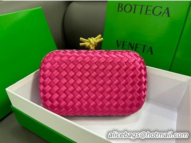 Reasonable Price Bottega Veneta Knot Minaudiere Clutch in Intreccio Fabric 717622 Rosy 2023