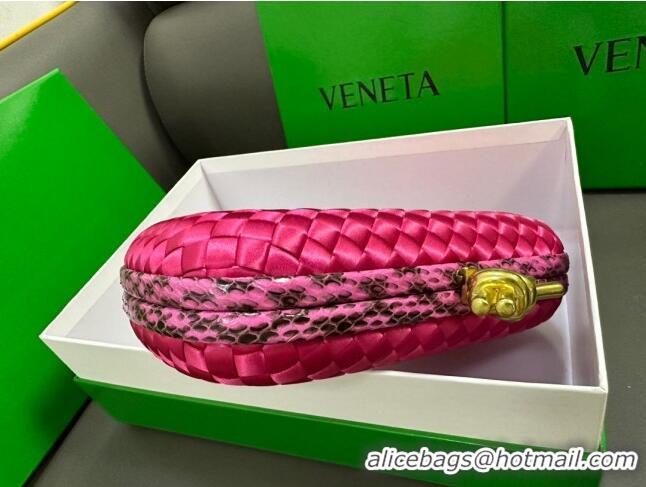 Reasonable Price Bottega Veneta Knot Minaudiere Clutch in Intreccio Fabric 717622 Rosy 2023