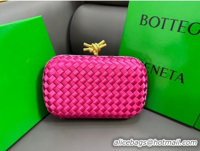 Reasonable Price Bottega Veneta Knot Minaudiere Clutch in Intreccio Fabric 717622 Rosy 2023