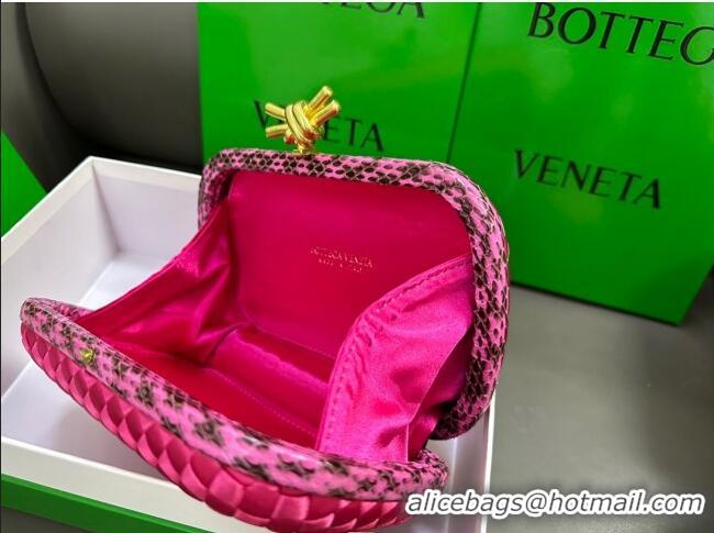 Reasonable Price Bottega Veneta Knot Minaudiere Clutch in Intreccio Fabric 717622 Rosy 2023