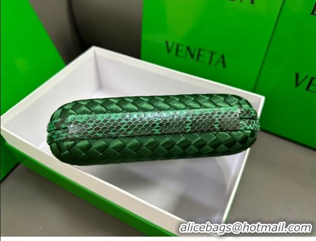 Promotional Bottega Veneta Knot Minaudiere Clutch in Intreccio Fabric 717622 Green 2023