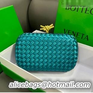 Top Quality Bottega Veneta Knot Minaudiere Clutch in Intreccio Fabric 717622 Cyan 2023